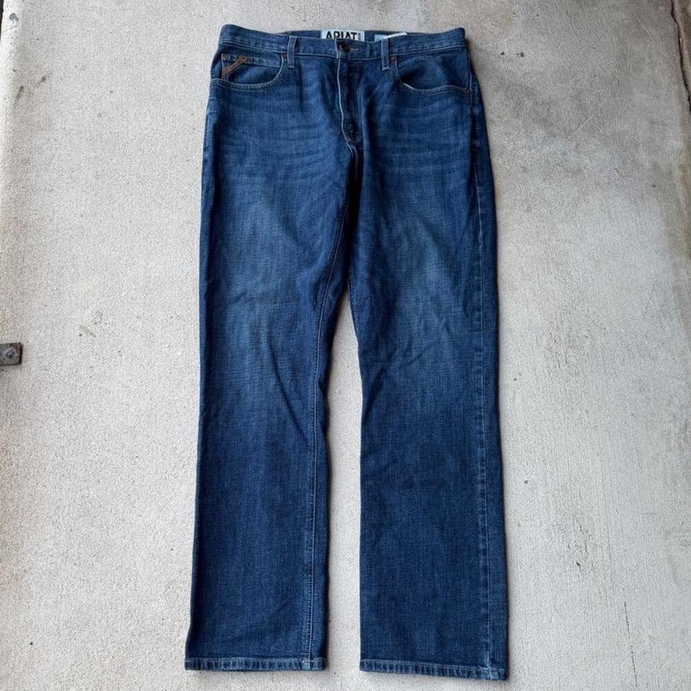 Ariat mens vintage straight m1 blue denim jeans 36x34